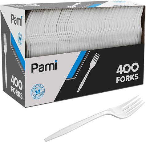 PAMI Disposable Forks Medium Weight Plastic Forks Bulk Utensils, 400-Pack - Walmart.com