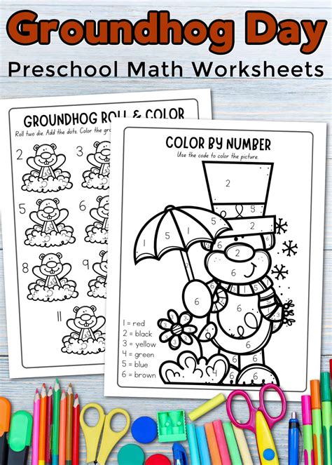 Free Printable Groundhog Day Math Worksheets for Preschool