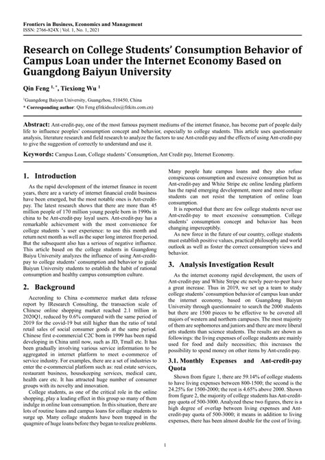 (PDF) Research on College Students’ Consumption Behavior of Campus Loan ...