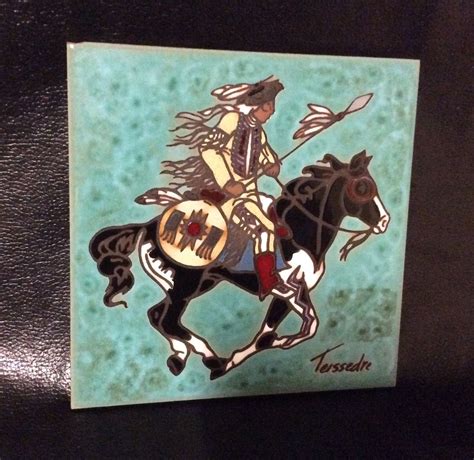 Cleo Teissedre Signed Native American Ceramic Tile Indian on | Etsy