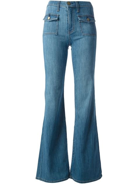 Lyst - Current/Elliott High Waist Flared Jeans in Blue