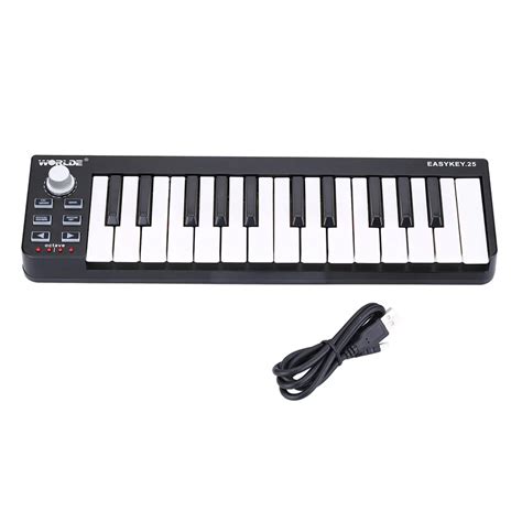 Worlde Easykey.25 Portable Electronic MIDI Keyboard Mini 25 Key USB MIDI Controller Electronic ...