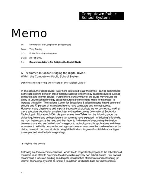 Memo Writing Examples (PDF) | Examples