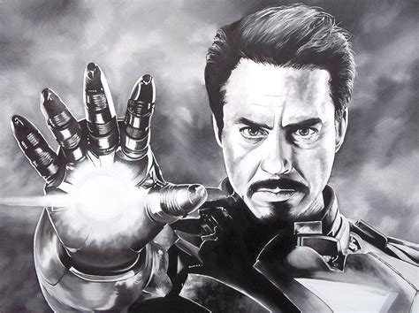 Tony Stark - Iron Man Painting by D A Nuhfer