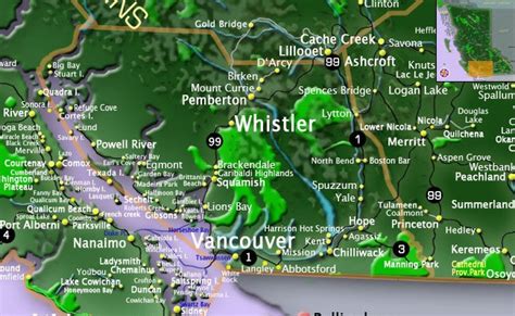 Map of Vancouver Coast & Mountains, Sunshine Coast | BC maps | Go BC Travel