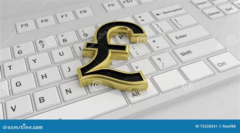 3d Rendering British Pound Symbol on a Keyboard Stock Illustration ...