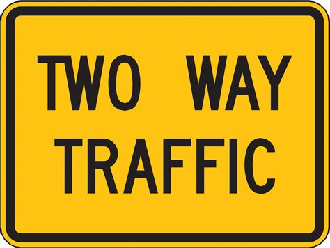 LYLE Two Way Traffic Traffic Sign, Sign Legend Two Way Traffic, MUTCD Code W6-3P, 18 in x 24 in ...