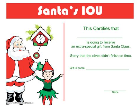 Santa's Special Gift Certificate Template Download Printable PDF | Templateroller