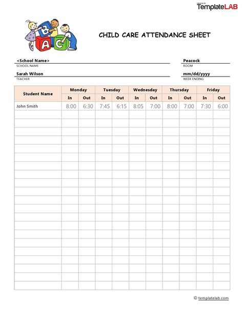The Best Free Printable Attendance Sheet | Williams Blog