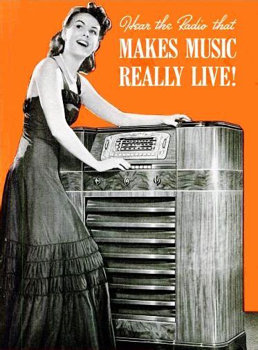 It's the radio that brings music to life! #vintage #1940s #radios #ads | Vintage advertising art ...