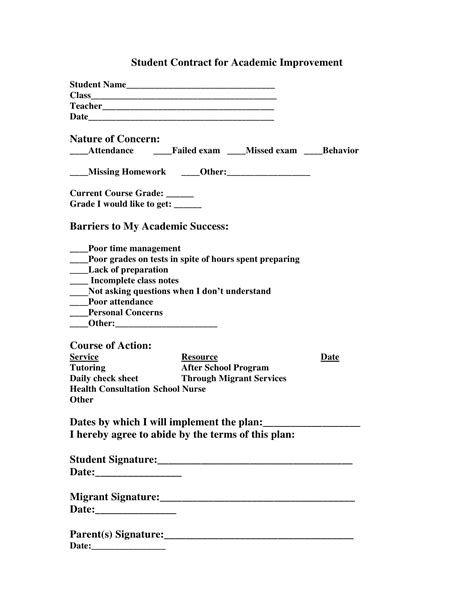 Student Academic Contract - 11+ Examples, Format, Pdf, Tips