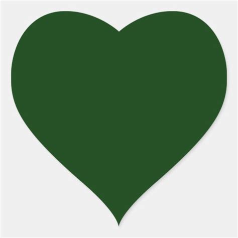 Dark Green Heart Sticker | Zazzle