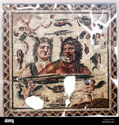 Roman Mosaics at Hatay Archeology Museum in Antakya (Antioch), Turkey. Hatay Archaeology Museum ...