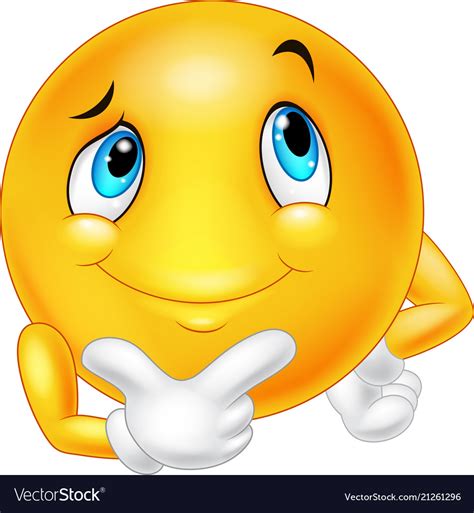 Thinking Face Emoji Cartoon Character Yellow Smiley Face Emoticon | The ...