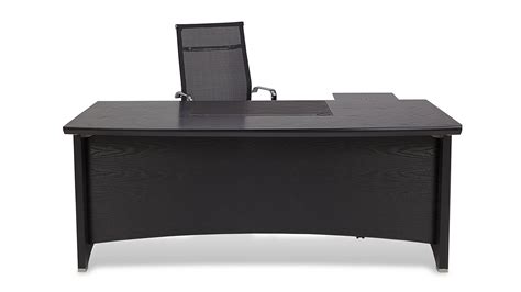 Washington Executive Desk with Return and File Cabinet - Black | Zuri ...