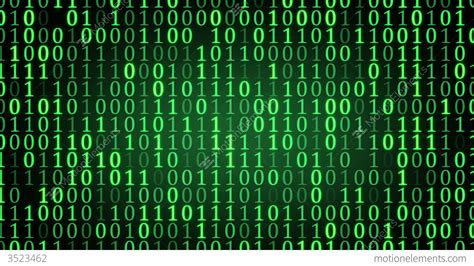 Green Binary Digital Code Loop Stock Animation | 3523462