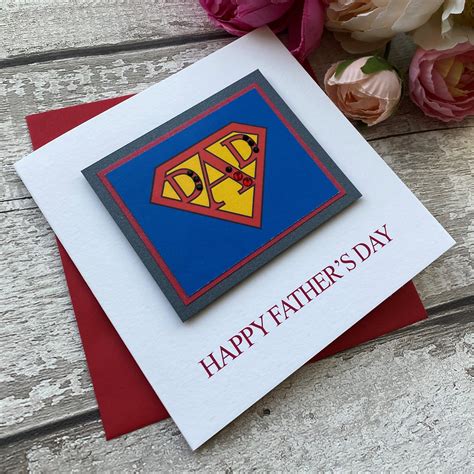 Handmade Father’s Day Card 'SUPER DAD' - Handmade Cards -Pink & Posh