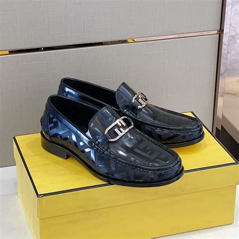 Fendi Domino Black Loafers For Men - Peesty