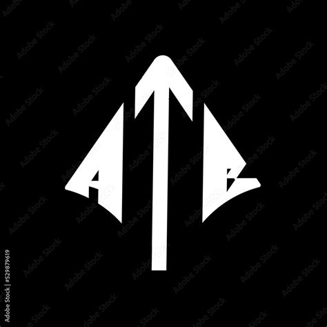 ATB letter logo design. ATB modern letter logo with black background ...