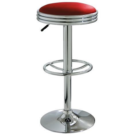 AmeriHome Retro Soda Shop Bar Stool - Red - Walmart.com - Walmart.com