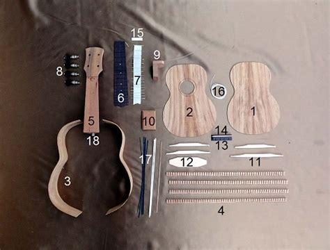 Solo Pro Ukulele DIY Kit, Solid Koa top, back sides, Rosewood FB | Solo Music Gear