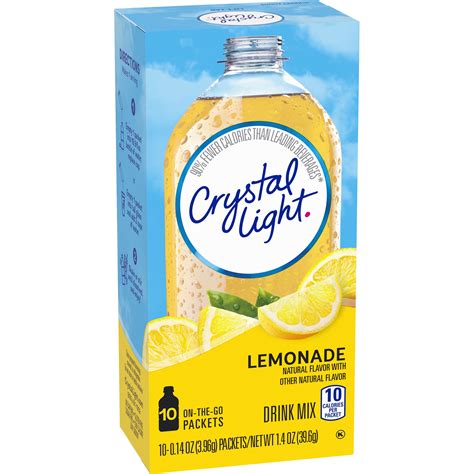 Crystal Light Lemonade On-The-Go Powdered Drink Mix, 10 ct - 0.14 oz ...