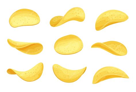 Premium Vector | Potato chips set illustration