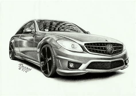 Mercedes Benz CL 63 AMG Realistic Car Drawing by MaxBechtold on DeviantArt