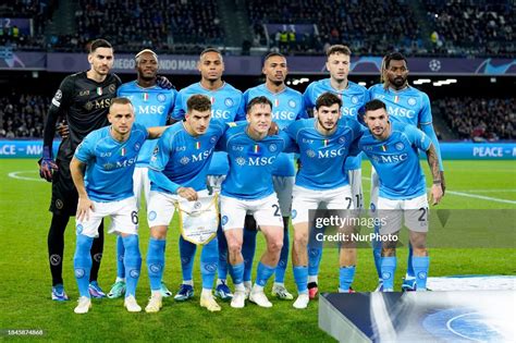 SSC Napoli line up during the Champions League Group C match between... News Photo - Getty Images