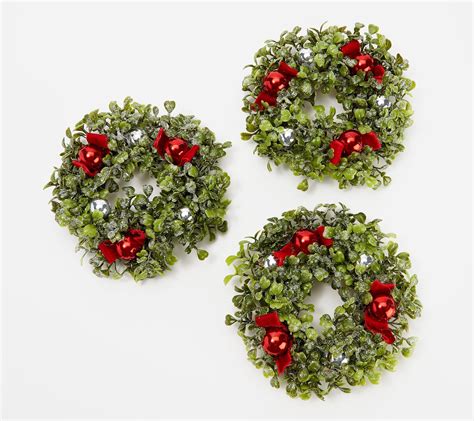 Set of 3 Glistening Boxwood Mini Rings by Valerie - QVC.com | Mini ...