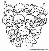 Printable Sanrio Characters Coloring Pages  Free Templates sketch template