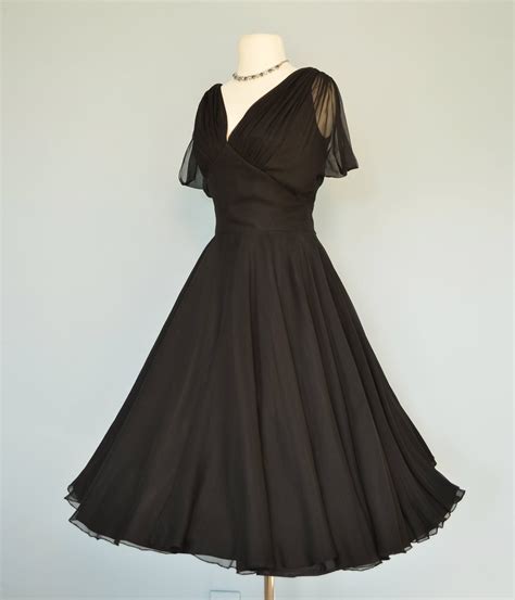 Vintage 1960s Cocktail Dress...Sophisticated Midnight Black