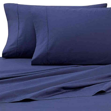 Heartland HomeGrown 325-Thread-Count Cotton Percale Twin XL Fitted Sheet in Navy - Walmart.com ...