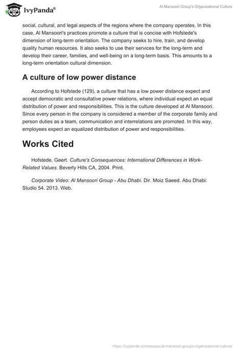 Al Mansoori Group's Organizational Culture - 851 Words | Essay Example