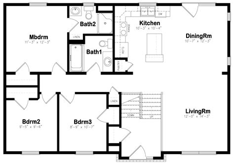 1200 Square Foot Ranch Floor Plans - floorplans.click