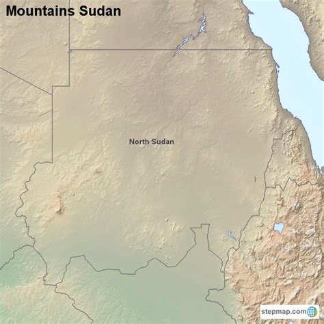 StepMap - Mountains Sudan - Landkarte für Sudan