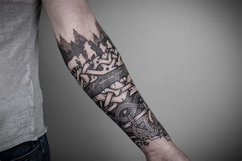 Lord of the Rings sleeve - Nordic ornament - Pradd Tattoo