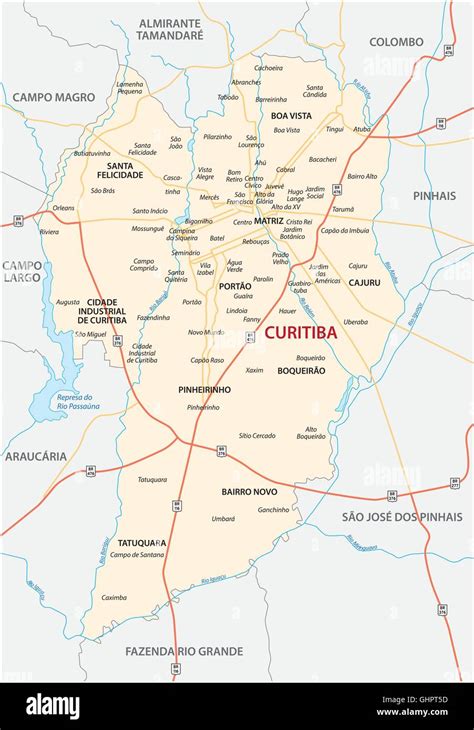 Curitiba map hi-res stock photography and images - Alamy