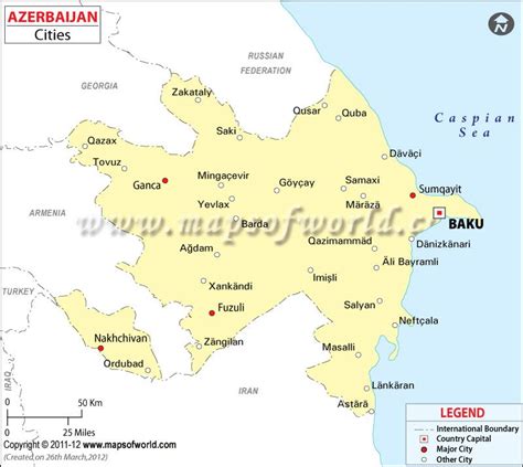 Azerbaijan Cities Map, Cities in Azerbaijan | City map, Azerbaijan ...