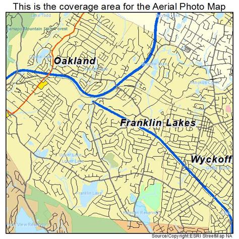 Aerial Photography Map of Franklin Lakes, NJ New Jersey