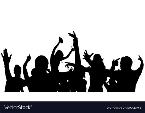 Dancing crowd silhouette Royalty Free Vector Image