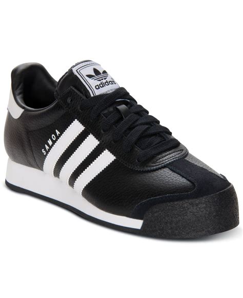 adidas Leather Men's Originals Samoa Casual Sneakers From Finish Line in Black/White (Black) for ...