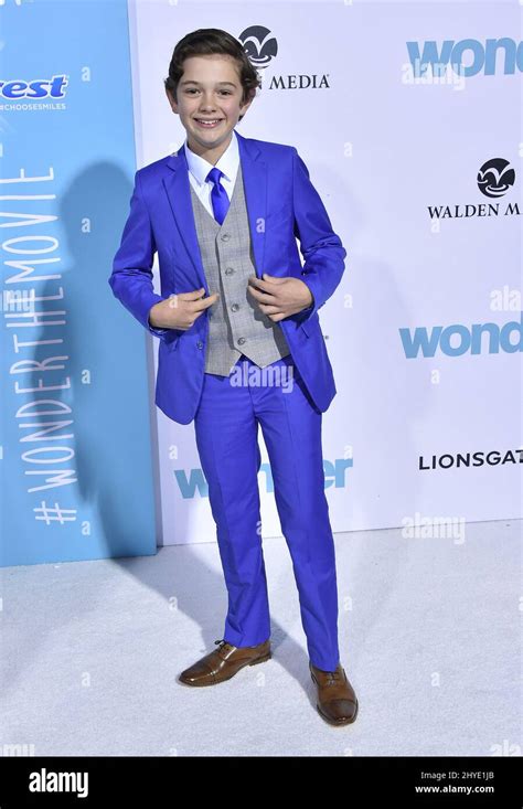 Noah Jupe attending the premiere of Wonder in Westwood, California Stock Photo - Alamy