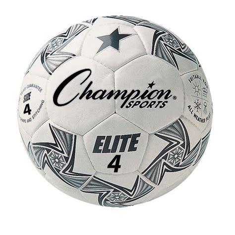 Elite Size 4 Soccer Ball with Synthetic Leather - White/Black - Head ...