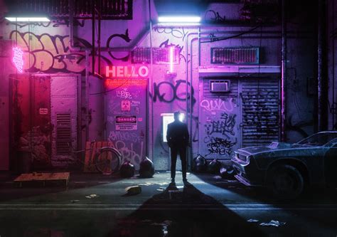 synthwave, neon, night, city, artwork, dark, HD Wallpaper | Rare Gallery