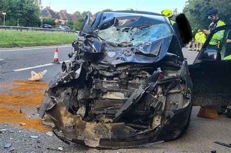 Driver hospitalised after A27 crash involving car and lorry near Arundel - SussexLive