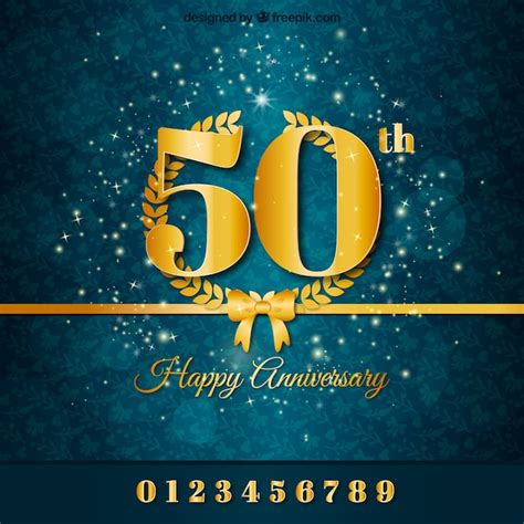 Free Vector | Golden anniversary background