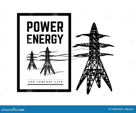 Power Lines Silhouette Vector Illustration Isolated on White Stock Vector - Illustration of ...