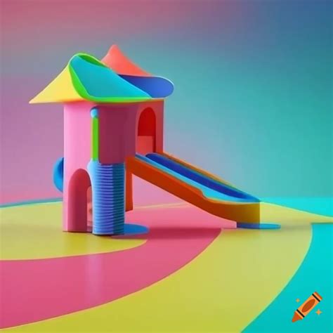 Surrealist colorful playground