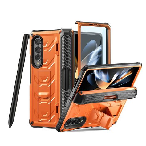 For Samsung Galaxy Z Fold 3 Case, Shockproof Rugged Case Pen Holder ...